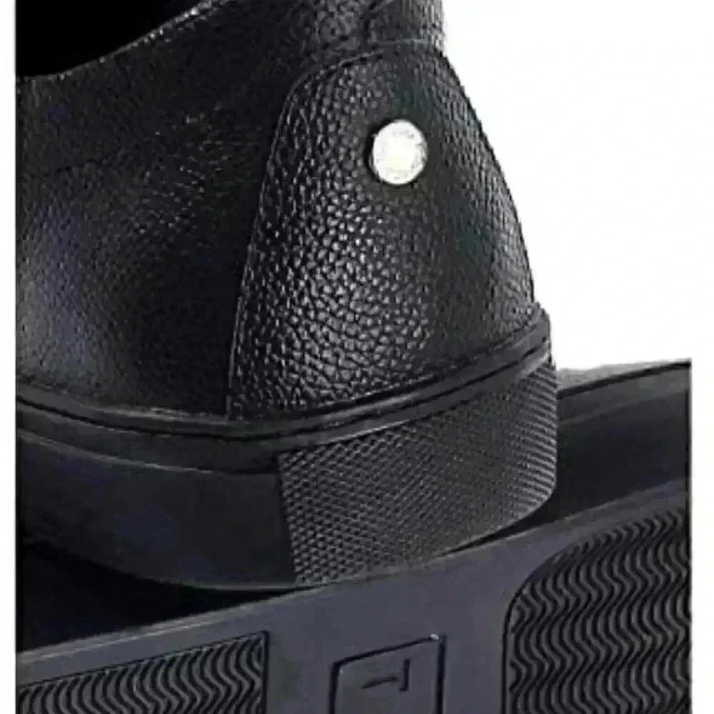 TCG Kennedy Mens Black Leather Low Top Lace Up Lifestyle Sneakers Shoes SAVE $85